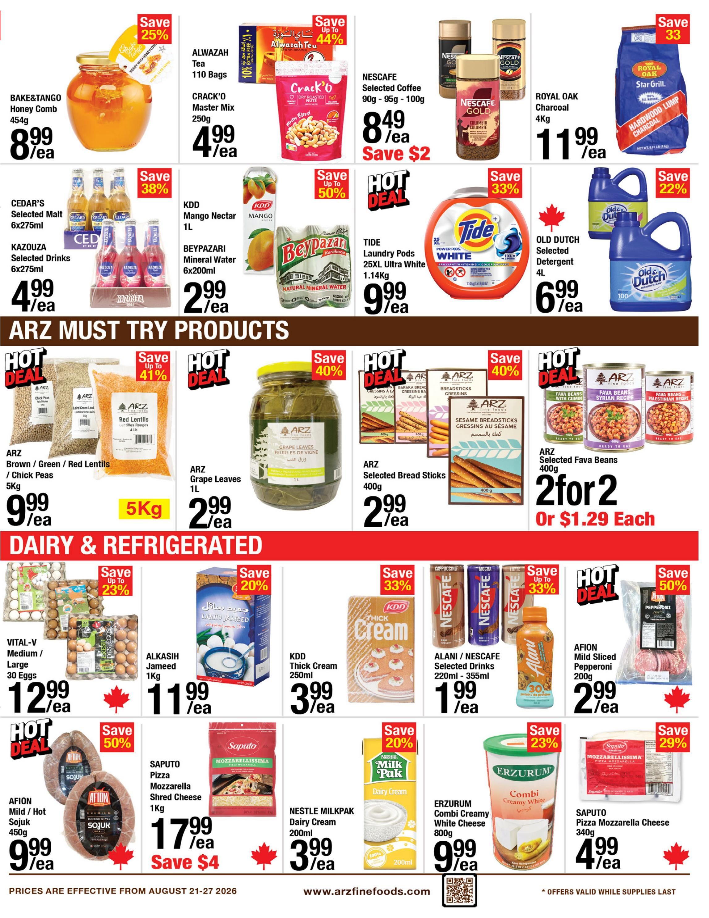 Arz Fine Foods Flyer August 21 to 27