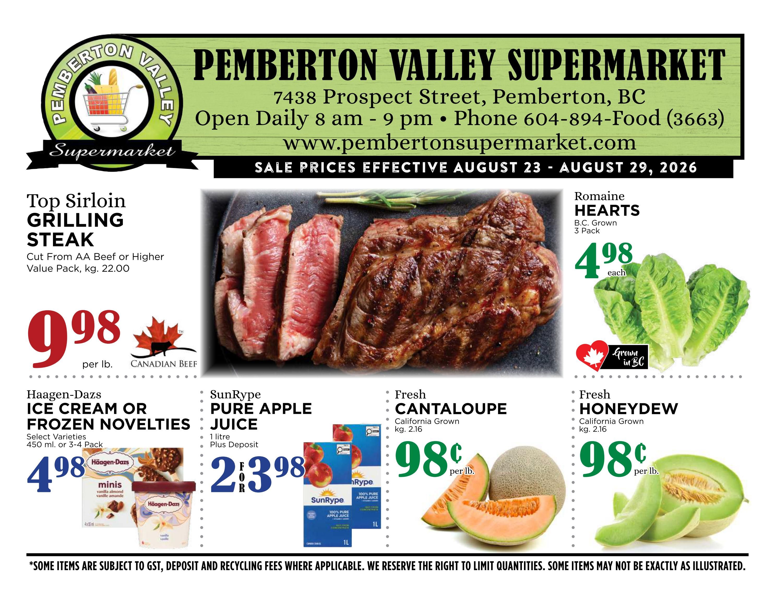 Pemberton Valley Supermarket Flyer August 23 to 29