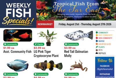 Big Al's (Newmarket) Weekly Specials August 21 to 27