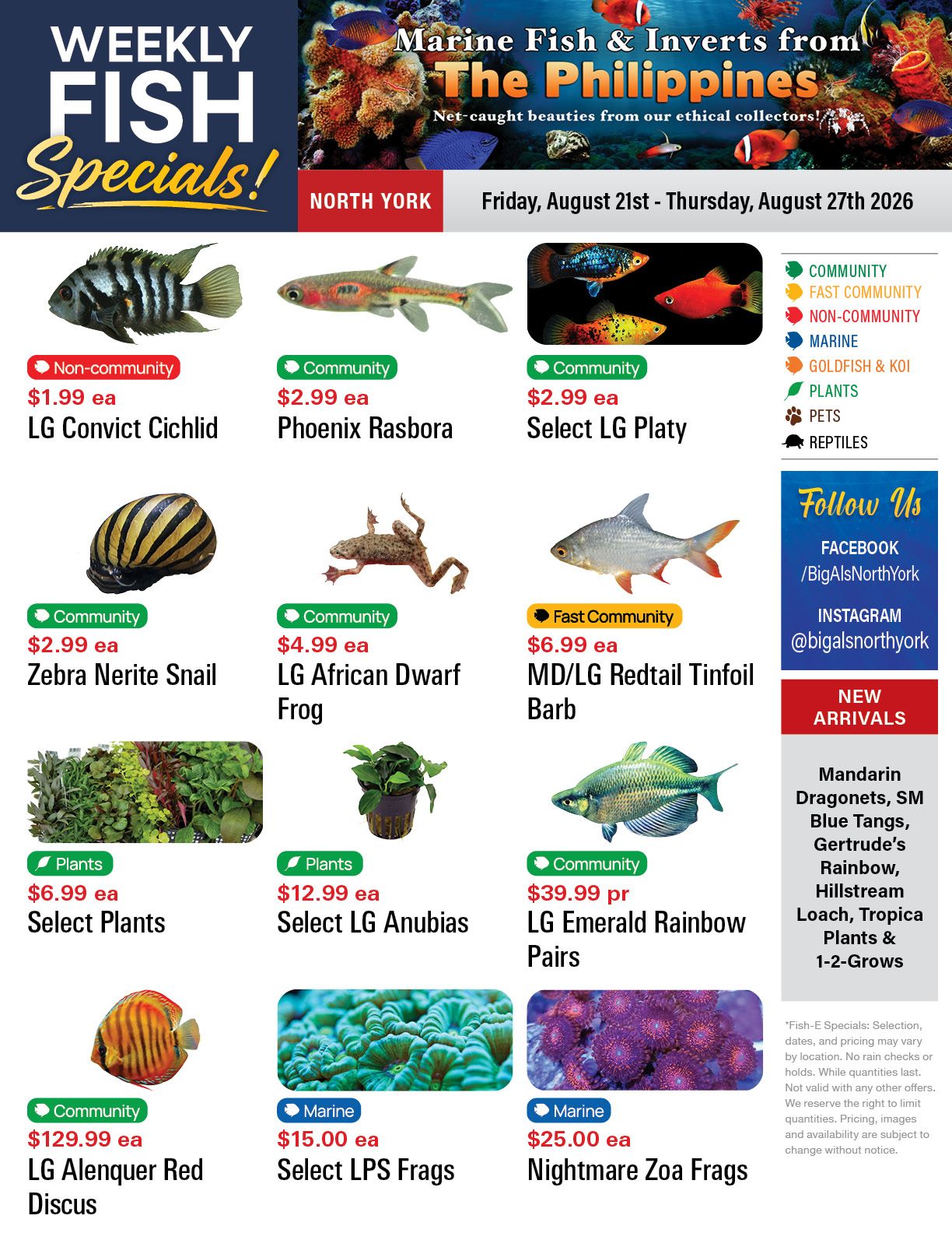Big Al's (North York) Weekly Specials August 21 to 27