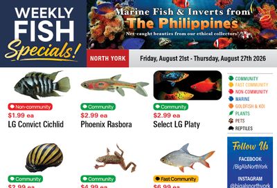 Big Al's (North York) Weekly Specials August 21 to 27