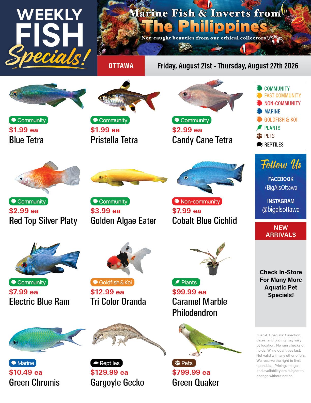 Big Al's (Ottawa) Weekly Specials August 21 to 27