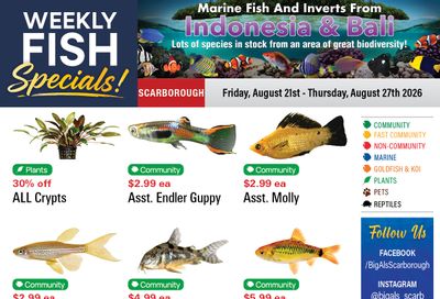 Big Al's (Scarborough) Weekly Specials August 21 to 27