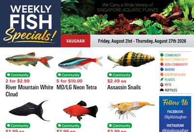 Big Al's (Vaughan) Weekly Specials August 21 to 27