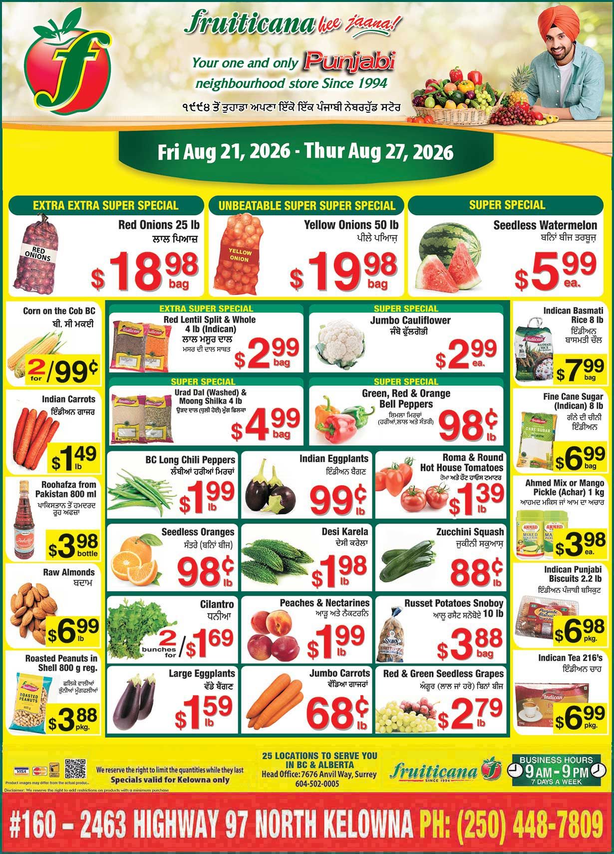 Fruiticana (Kelowna) Flyer August 21 to 27