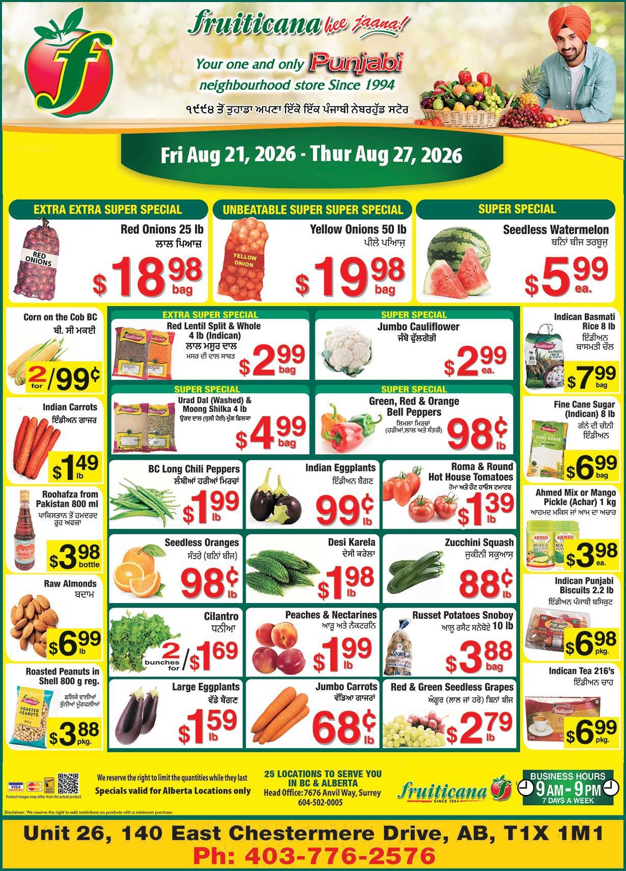 Fruiticana (Chestermere) Flyer August 21 to 27