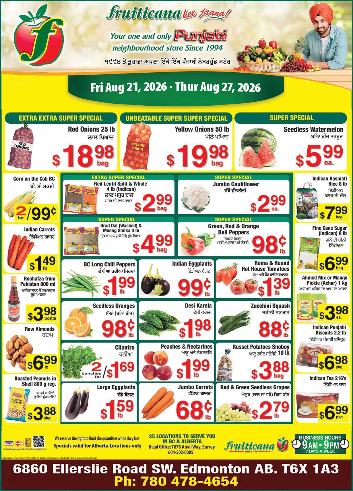 Fruiticana (Edmonton) Flyer August 21 to 27
