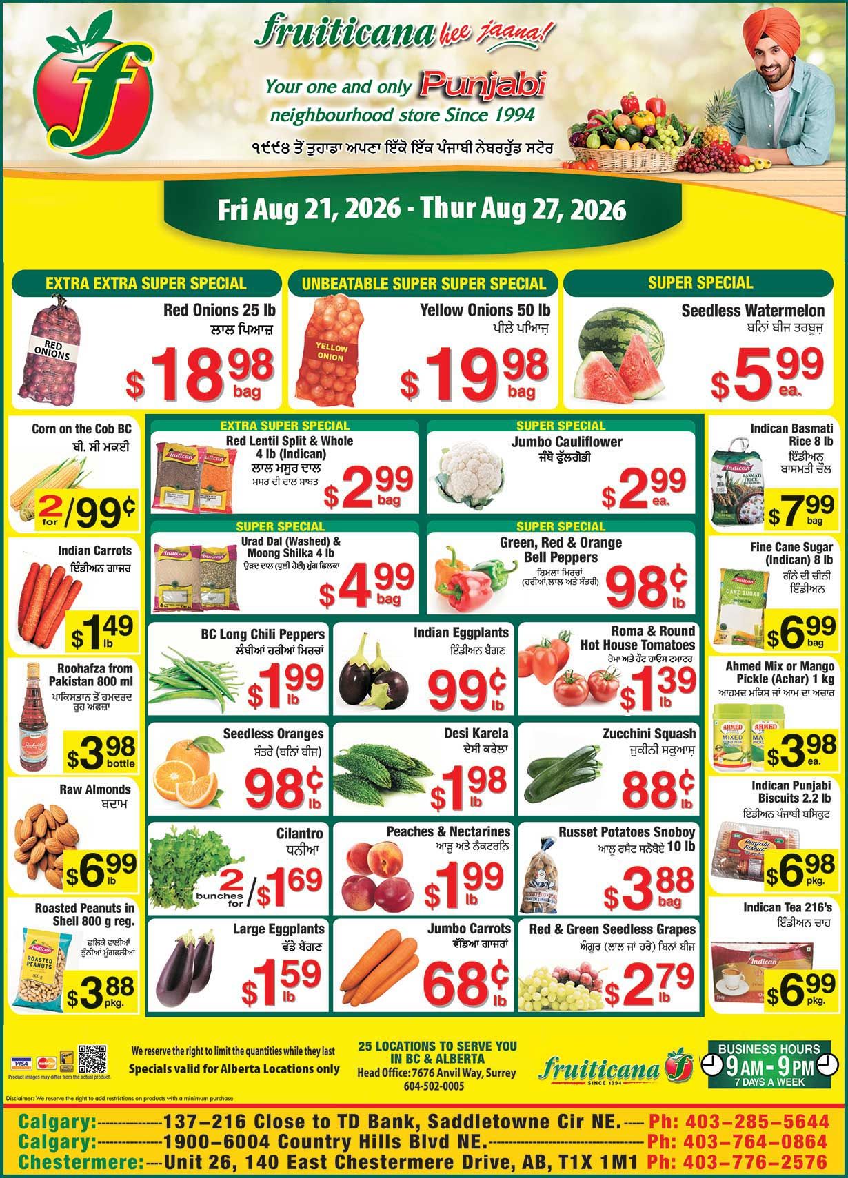 Fruiticana (Calgary) Flyer August 21 to 27