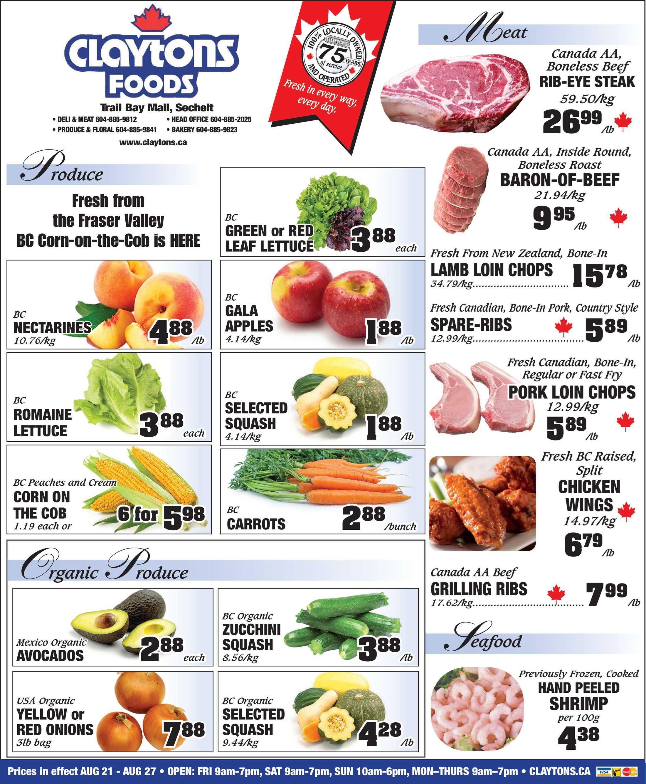 Claytons Heritage Market Flyer August 21 to 27