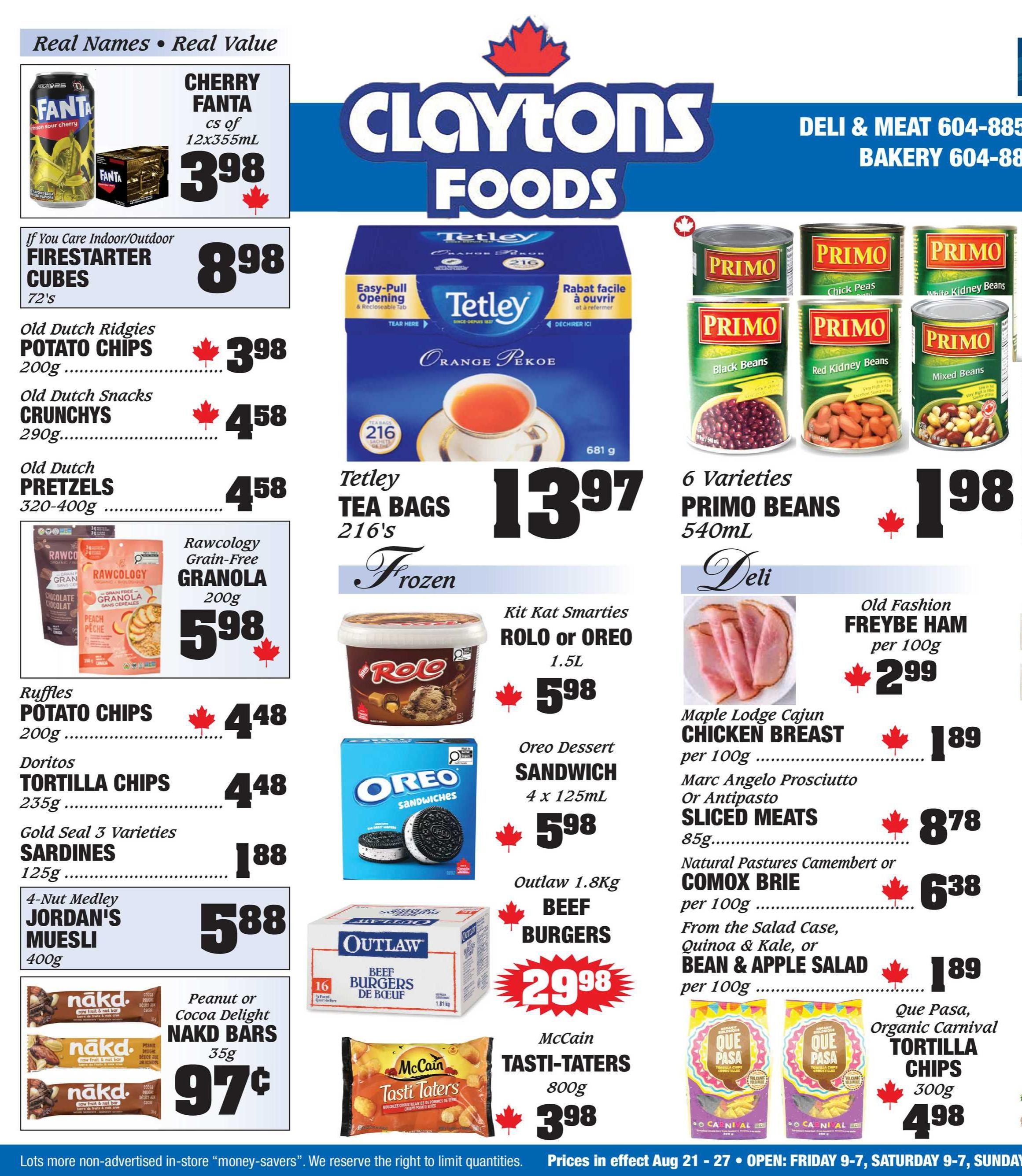 Claytons Heritage Market Flyer August 21 to 27