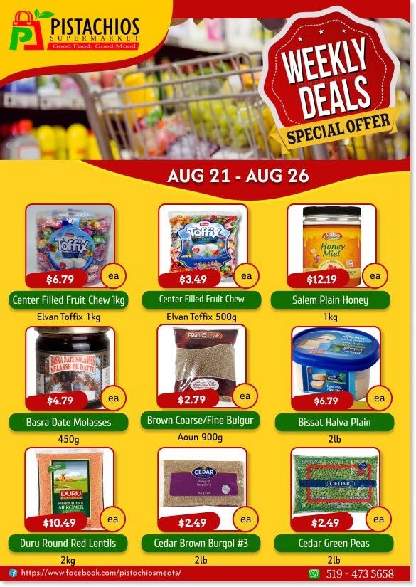 Pistachios Supermarket Flyer August 21 to 26