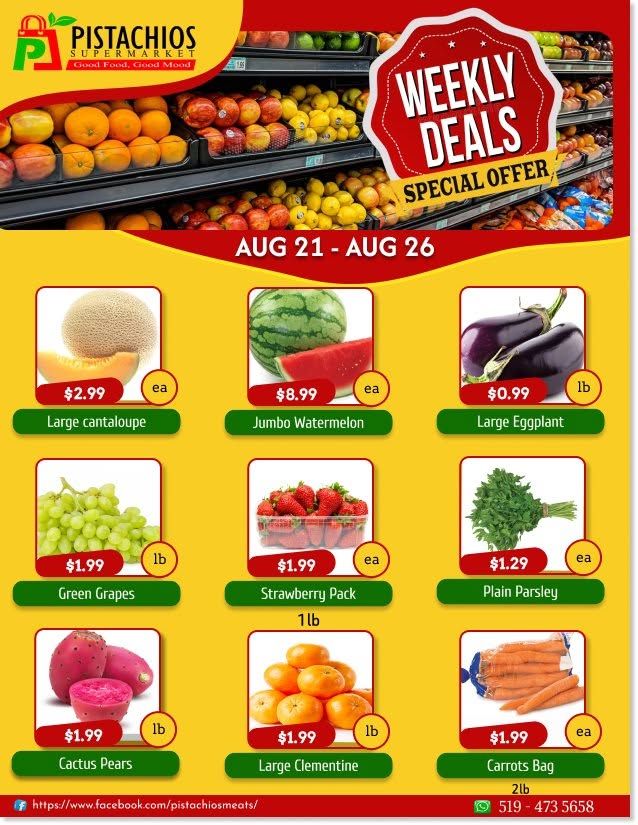 Pistachios Supermarket Flyer August 21 to 26
