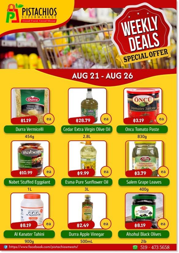 Pistachios Supermarket Flyer August 21 to 26