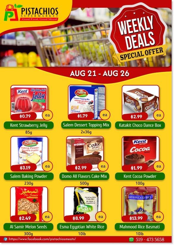 Pistachios Supermarket Flyer August 21 to 26