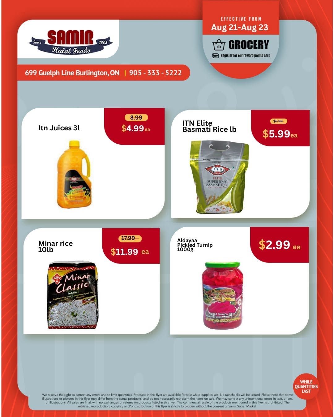 Samir Supermarket (Burlington) Flyer August 21 to 23