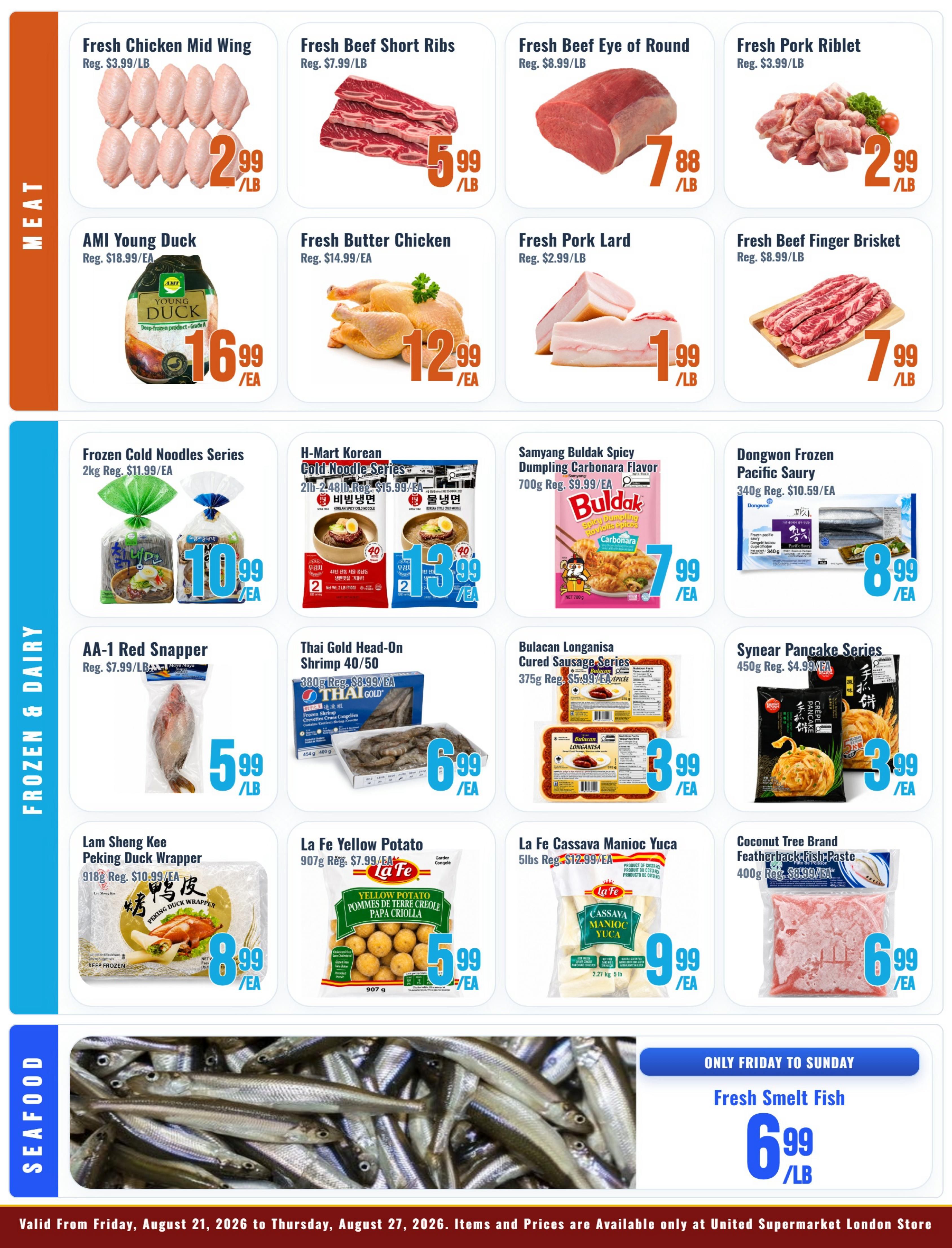 United Supermarket (London) Flyer August 21 to 27