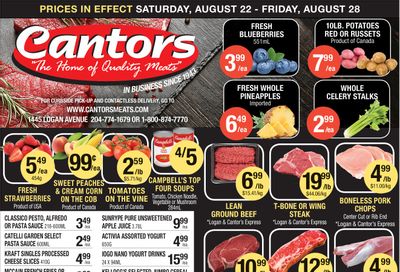 Cantor's Meats Flyer August 22 to 28