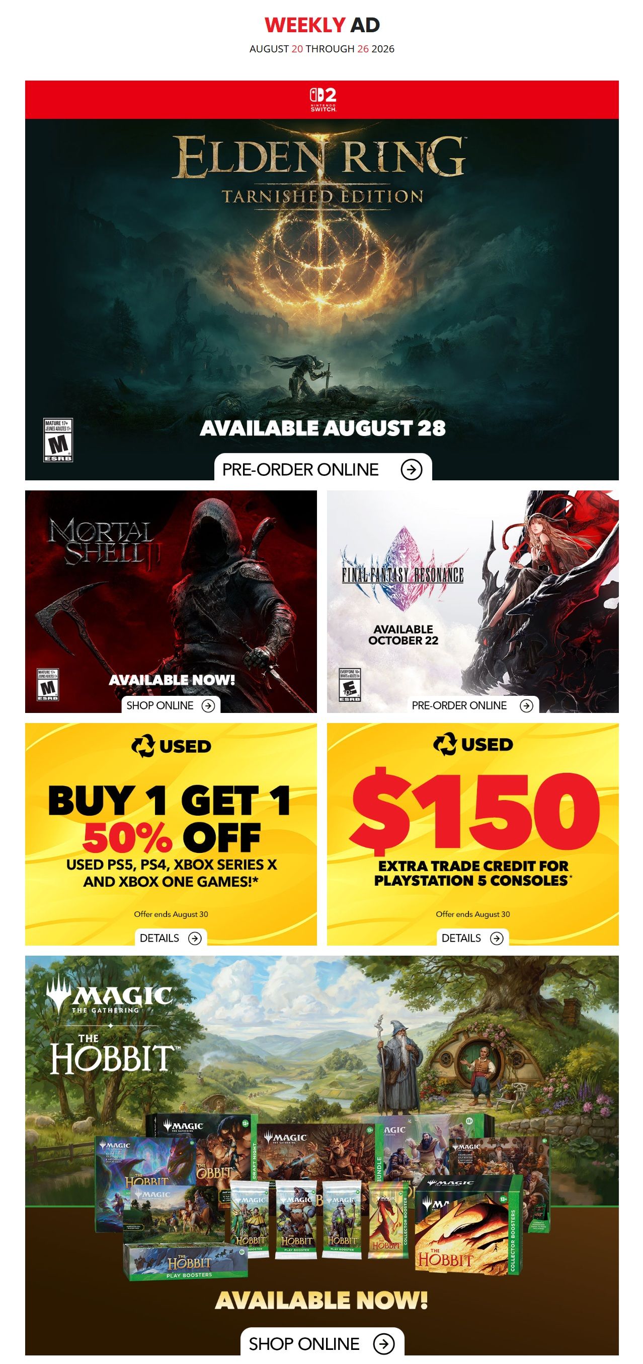 EB Games Flyer August 20 to 26