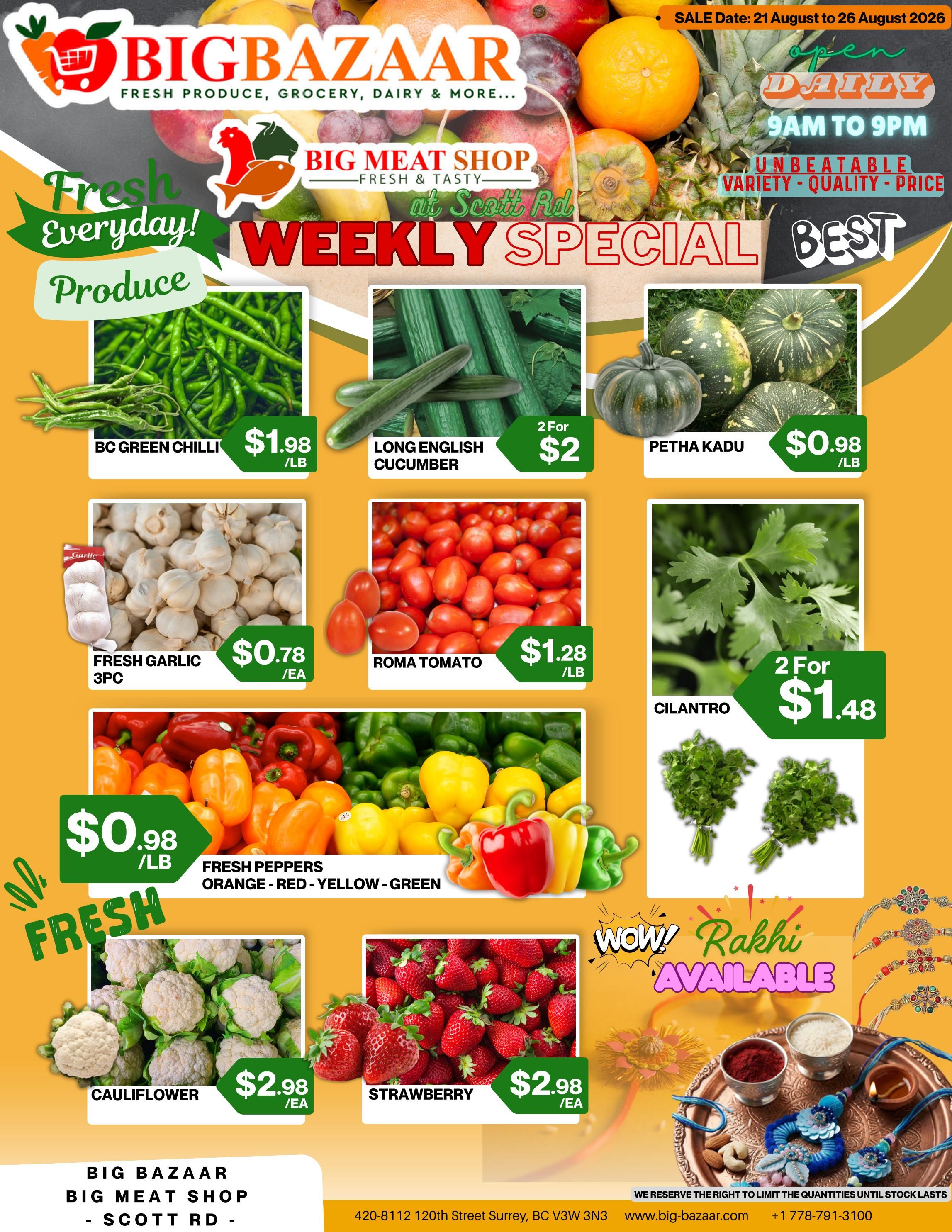 Big Bazaar Canada Flyer August 21 to 26
