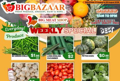 Big Bazaar Canada Flyer August 21 to 26