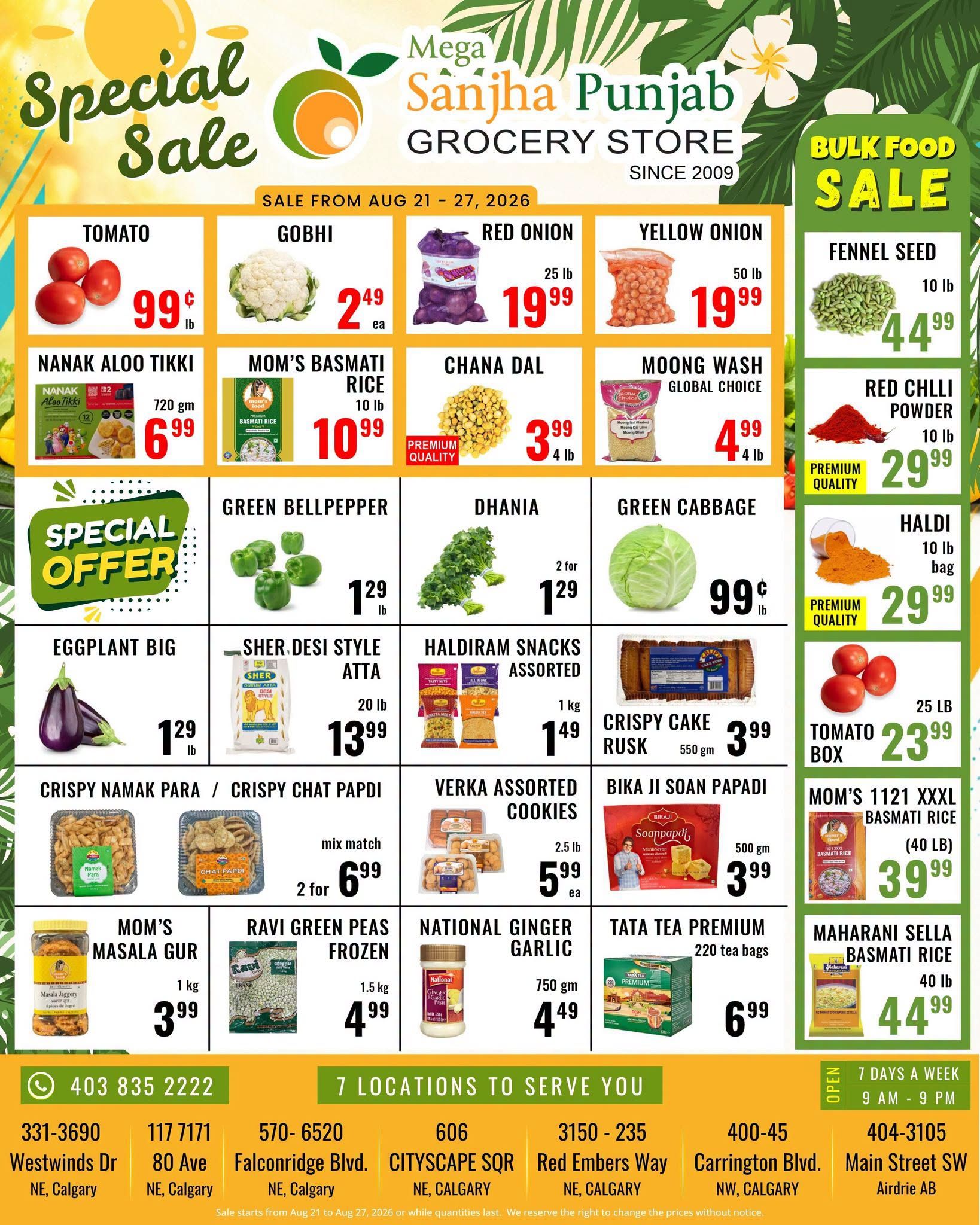 Sanjha Punjab Grocery Store Flyer August 21 to 27