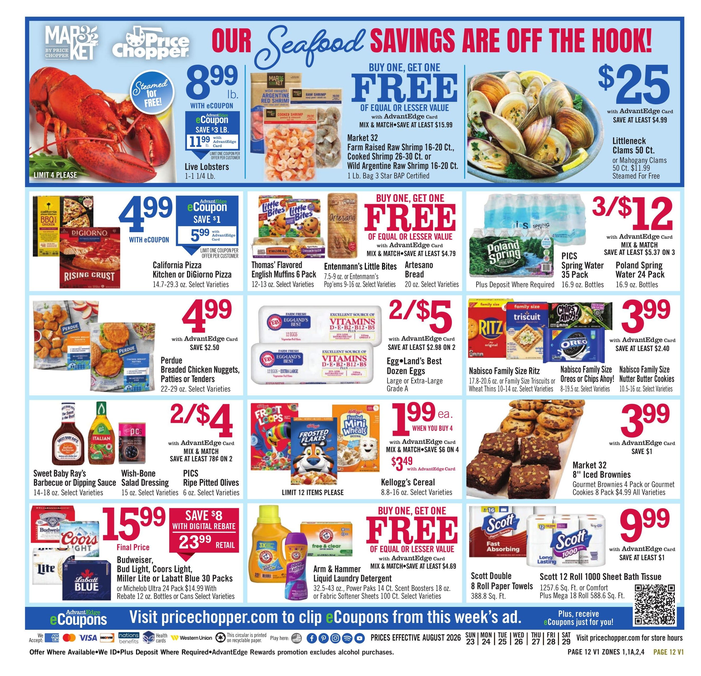 Price Chopper (Syracuse–Corbettsville Area, NY–PA) Weekly Ad August 23 - 29, 2026