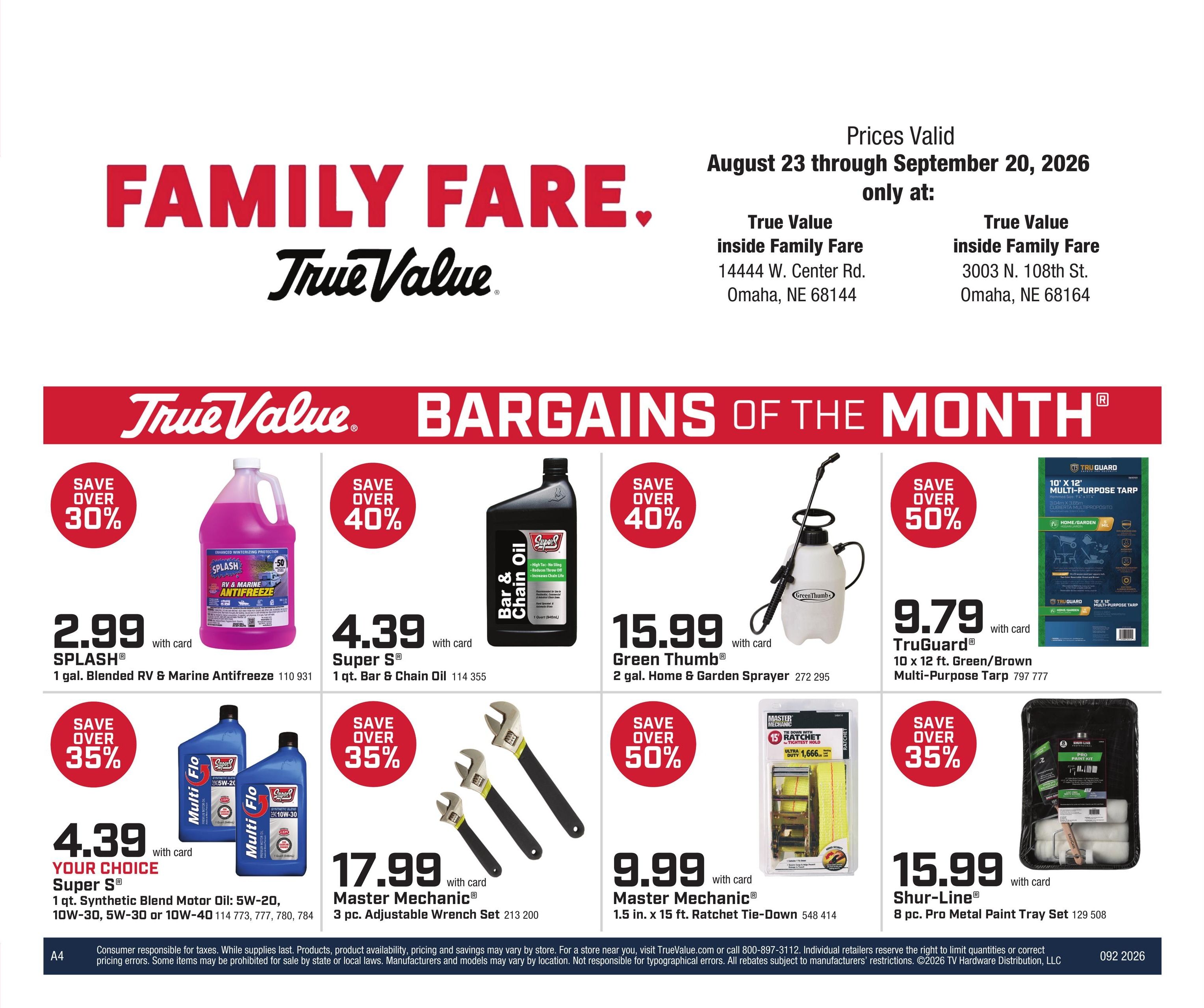 Family Fare (West Point–Fort Calhoun Area, NE) Weekly Ad August 23 - 29, 2026