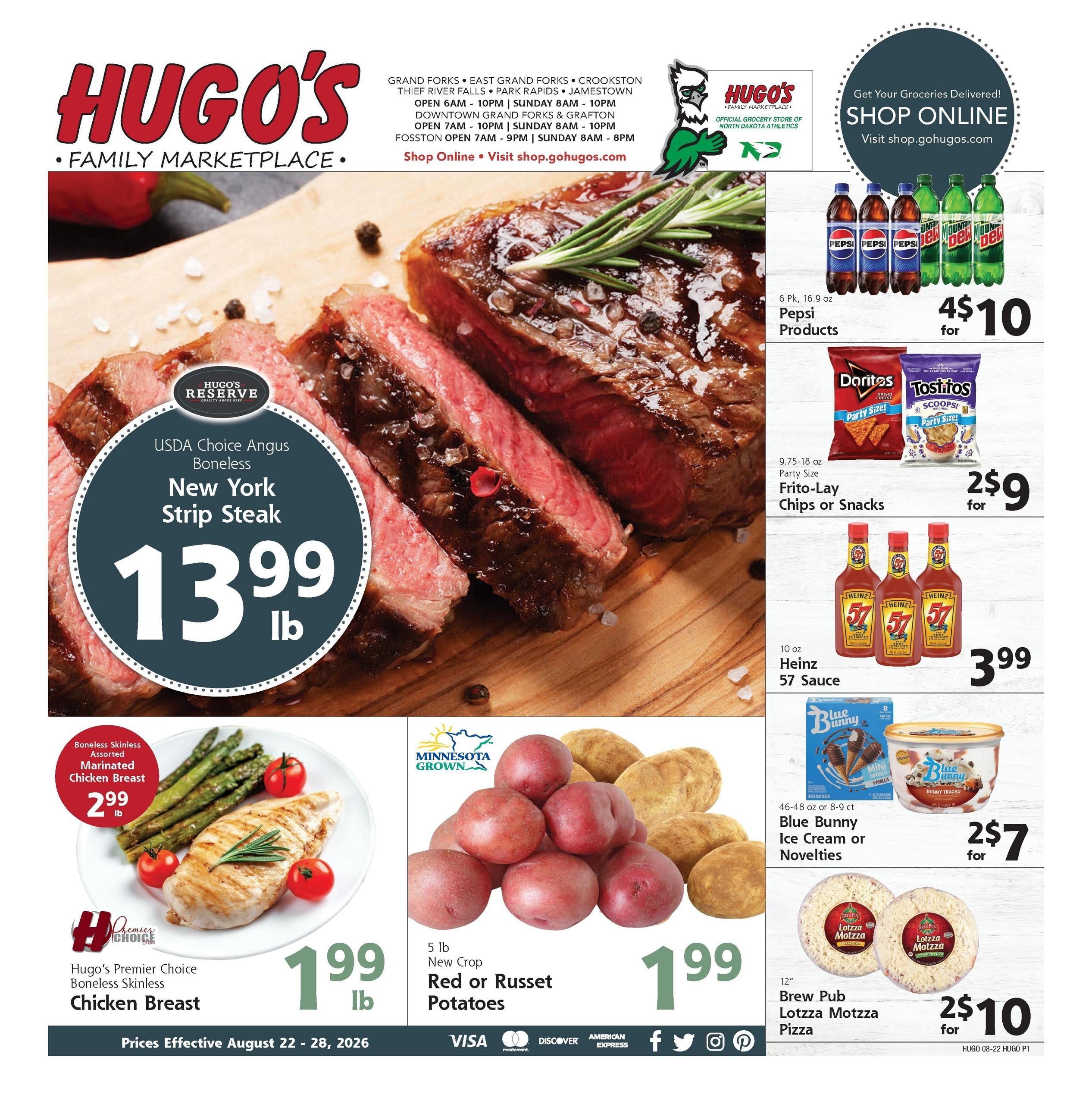 Hugo's (Grand Forks–Thief River Falls Area, MN–ND) Weekly Ad August 22 - 28, 2026