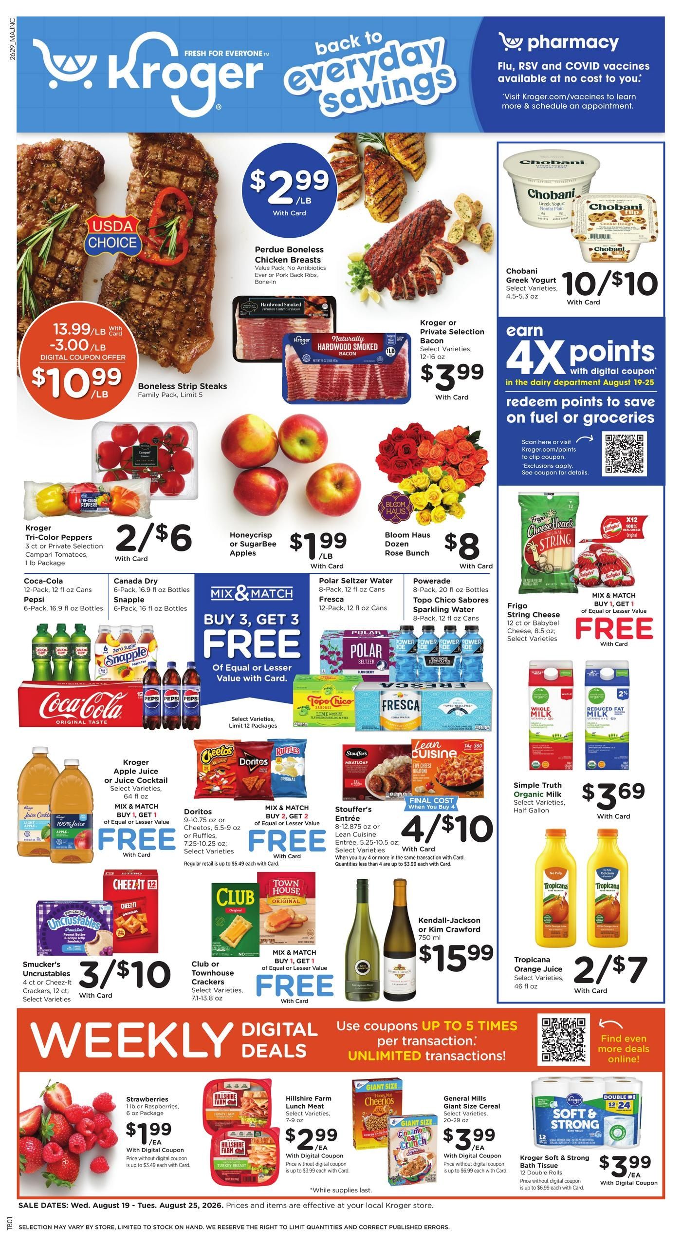 Kroger (Unicoi–Milligan Area, TN) Weekly Ad August 19 - 25, 2026