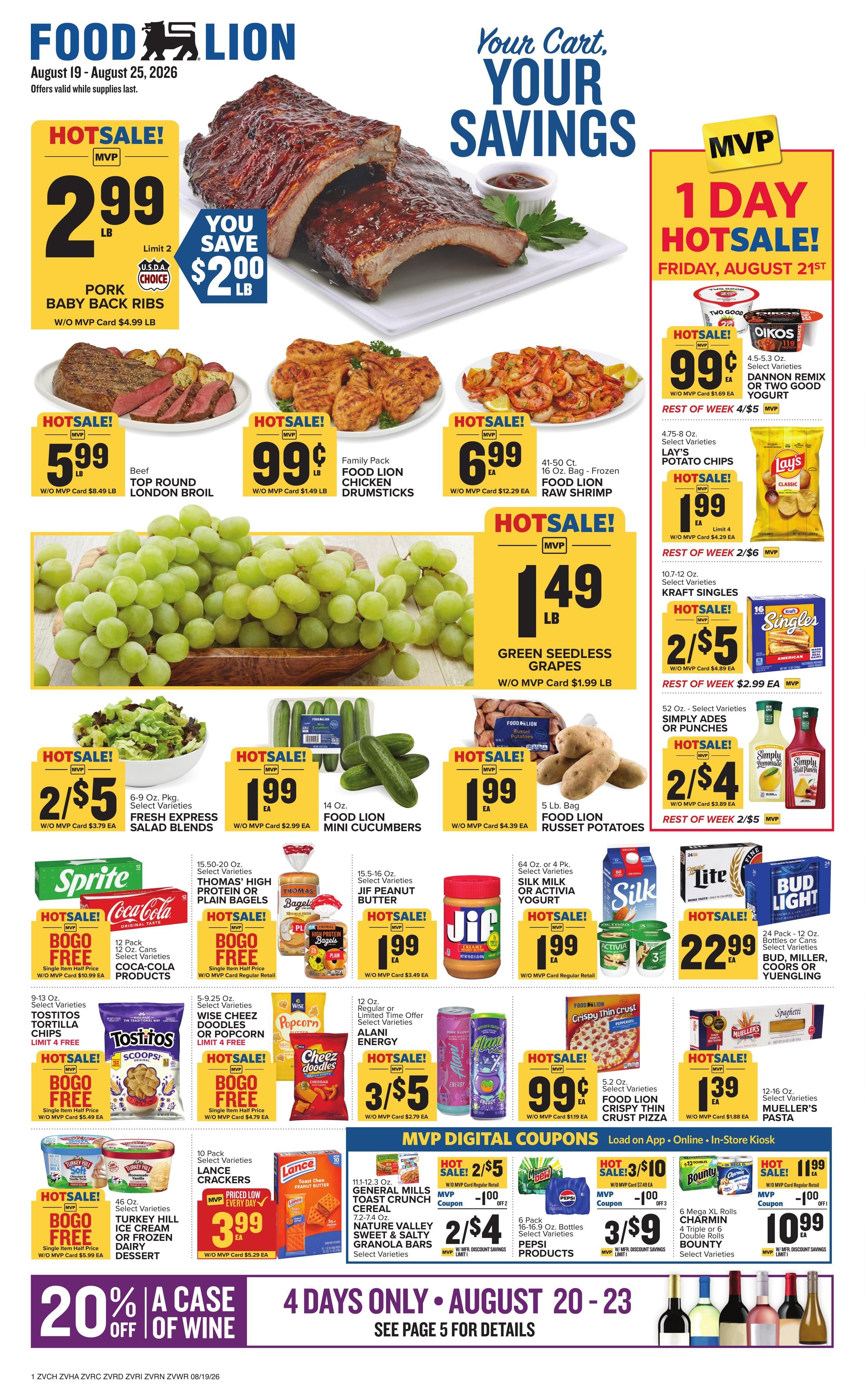 Food Lion (Farmville Area, VA) Weekly Ad August 19 - 25, 2026