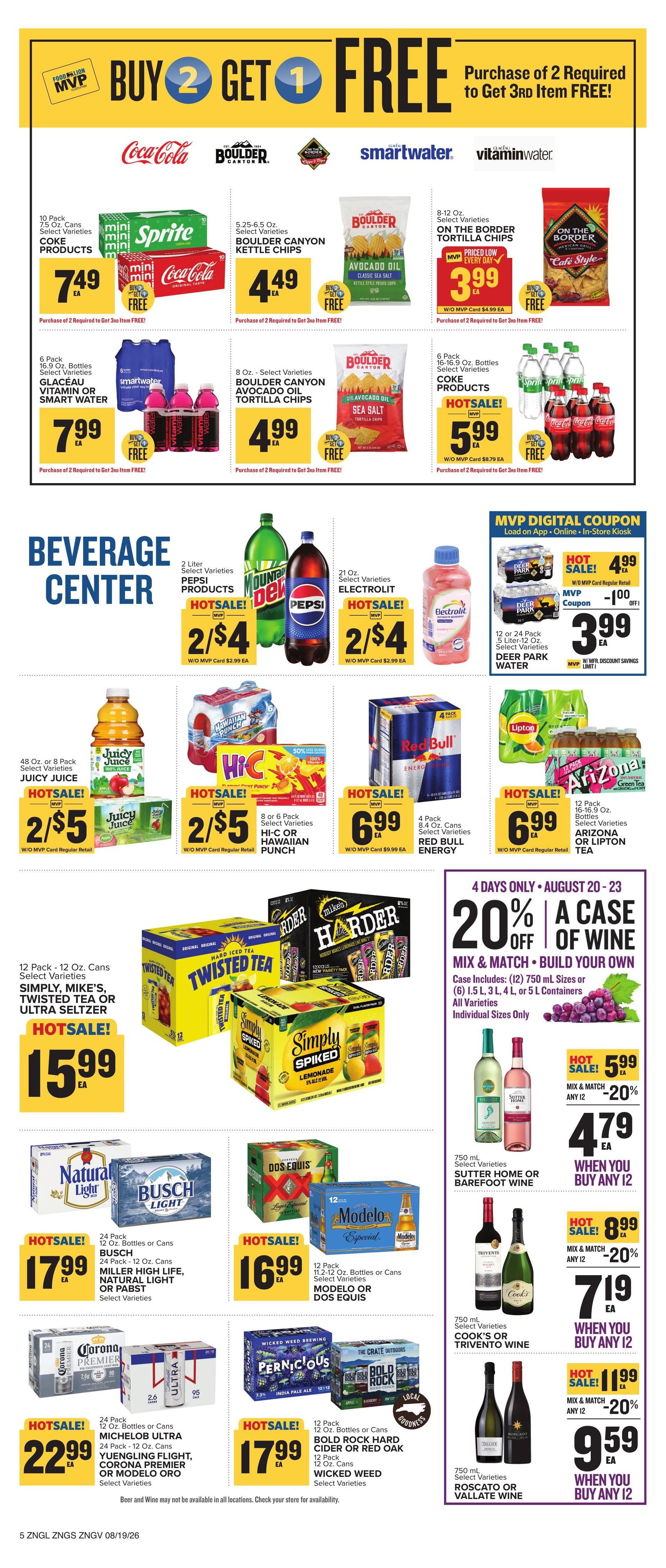 Food Lion (Flat Rock–Tuxedo Area, NC) Weekly Ad August 19 - 25, 2026