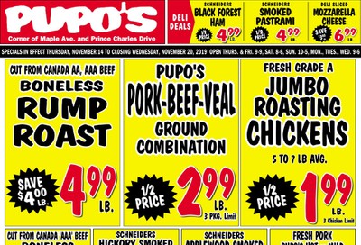 Pupo's Food Market Flyer November 14 to 20