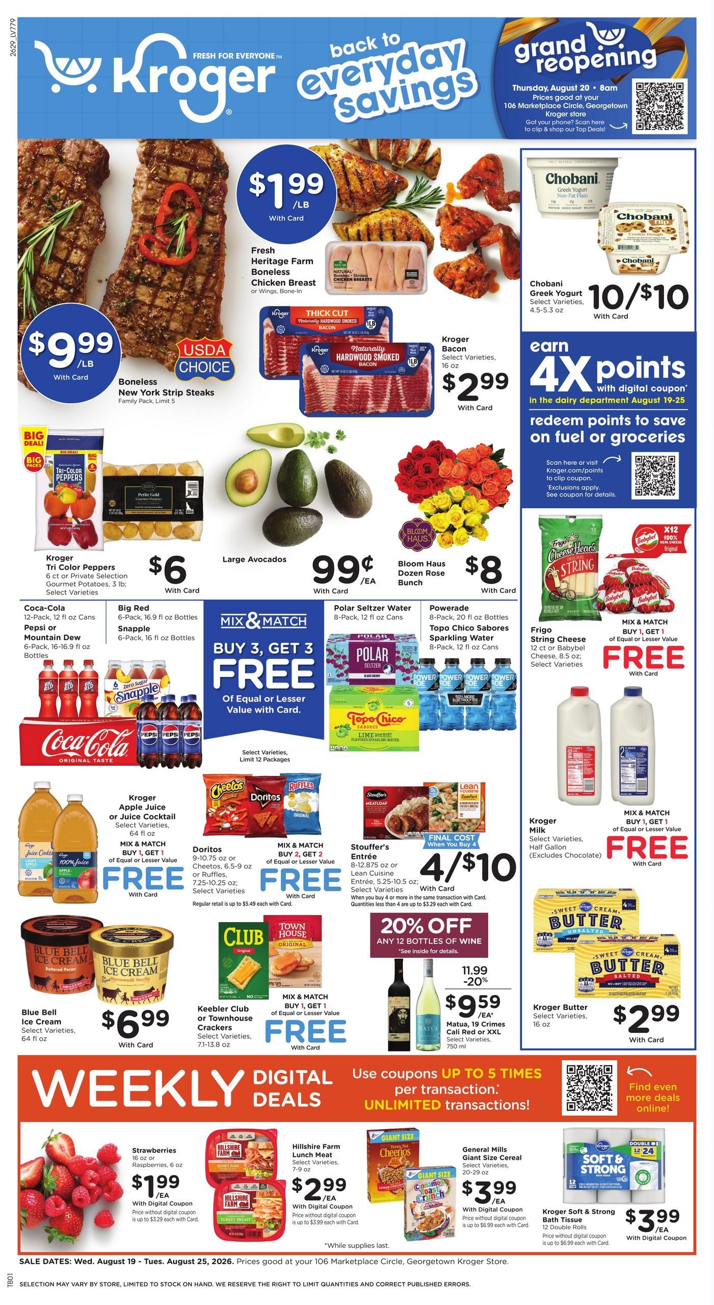 Kroger (Stamping Ground–Versailles Area, KY) Weekly Ad August 19 - 25, 2026