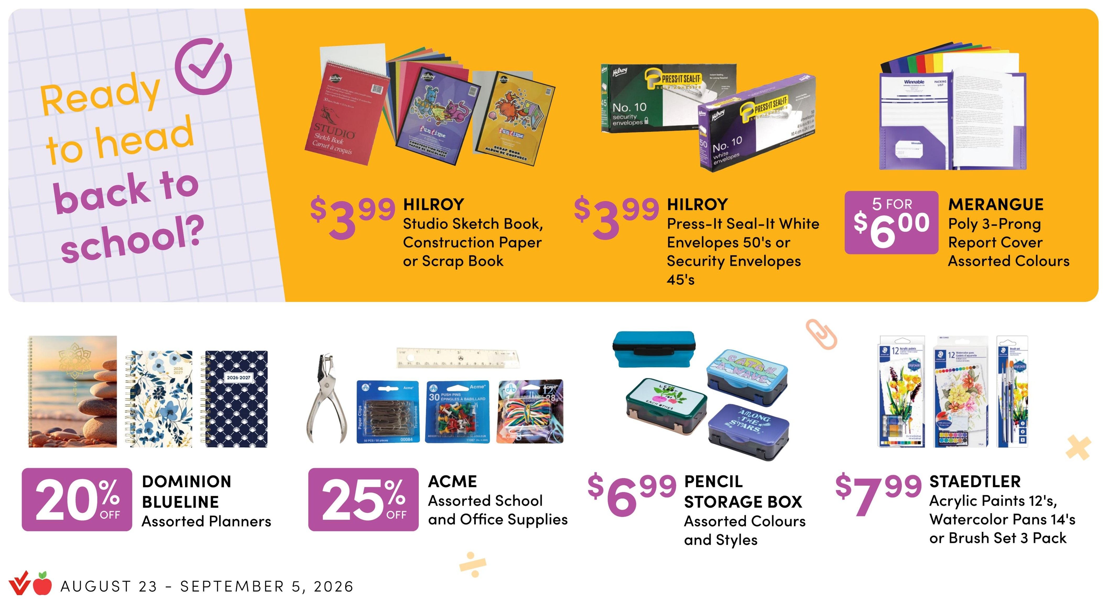 Apple Drugs Flyer August 23 to September 5