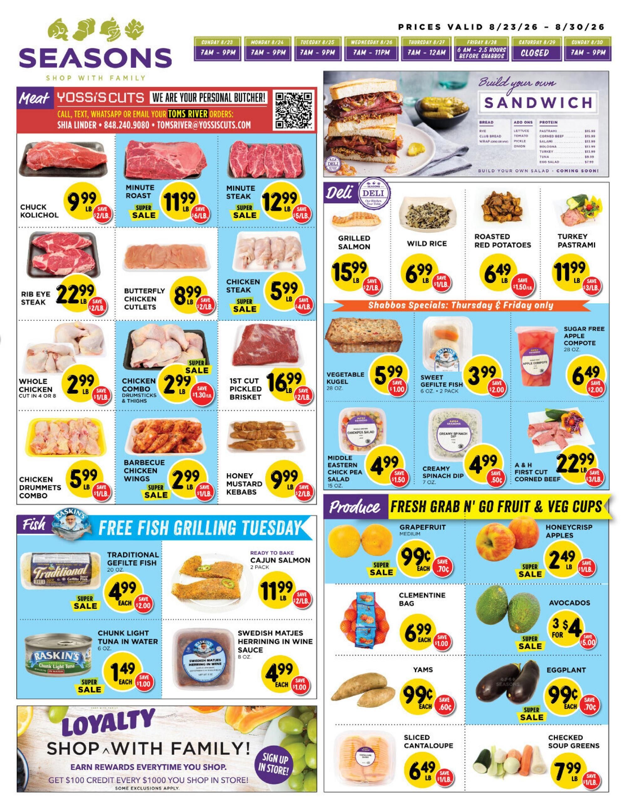 Seasons Kosher (Toms River–Island Heights Area, NJ) indexedweekly Weekly Ad August 23 - 28, 2026