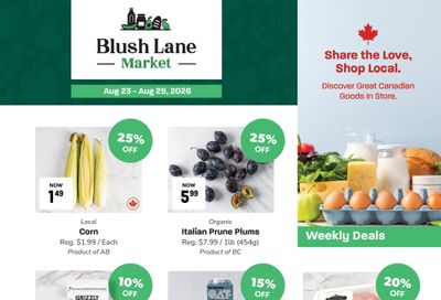 Blush Lane Organic Market Flyer August 23 to 29