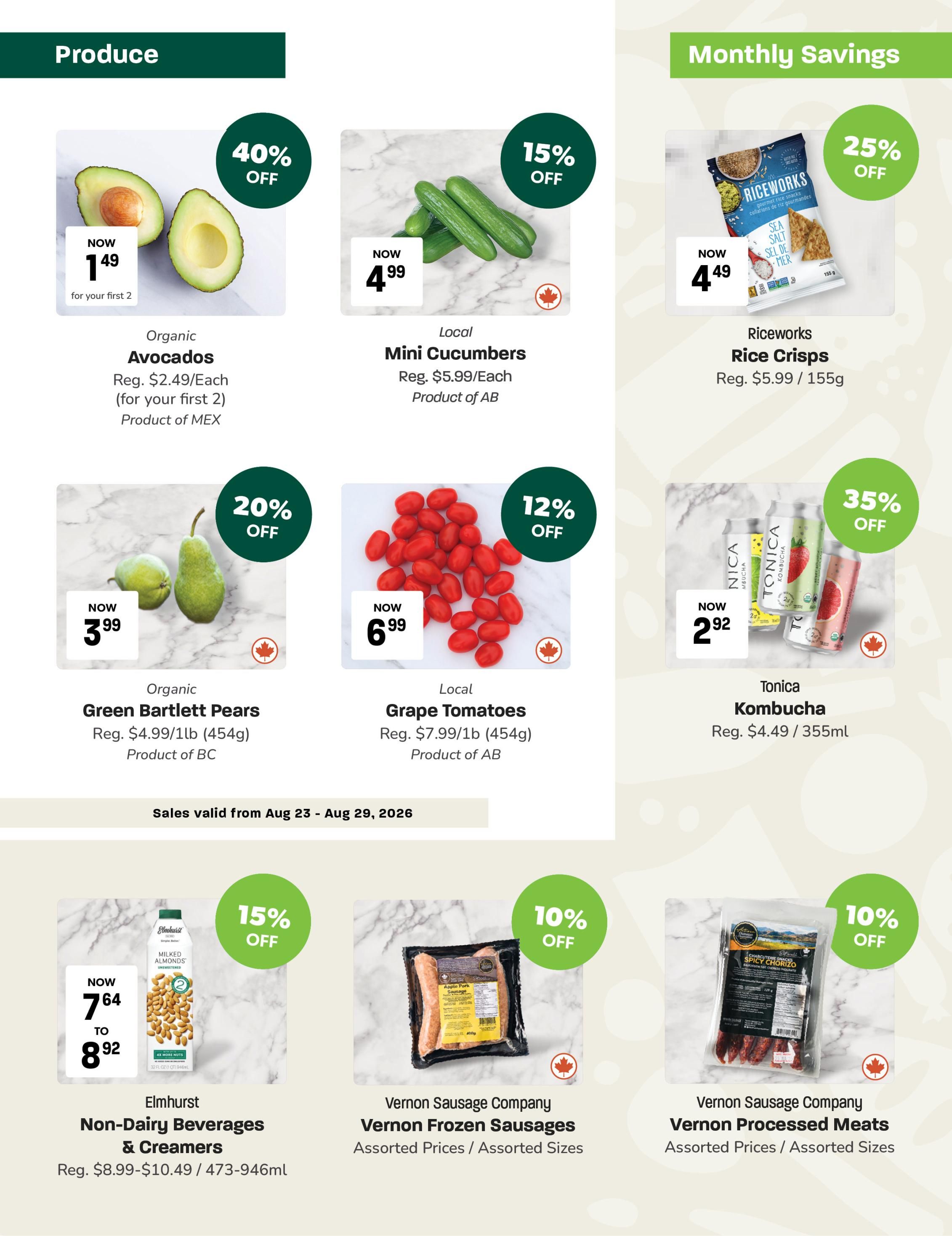 Blush Lane Organic Market Flyer August 23 to 29