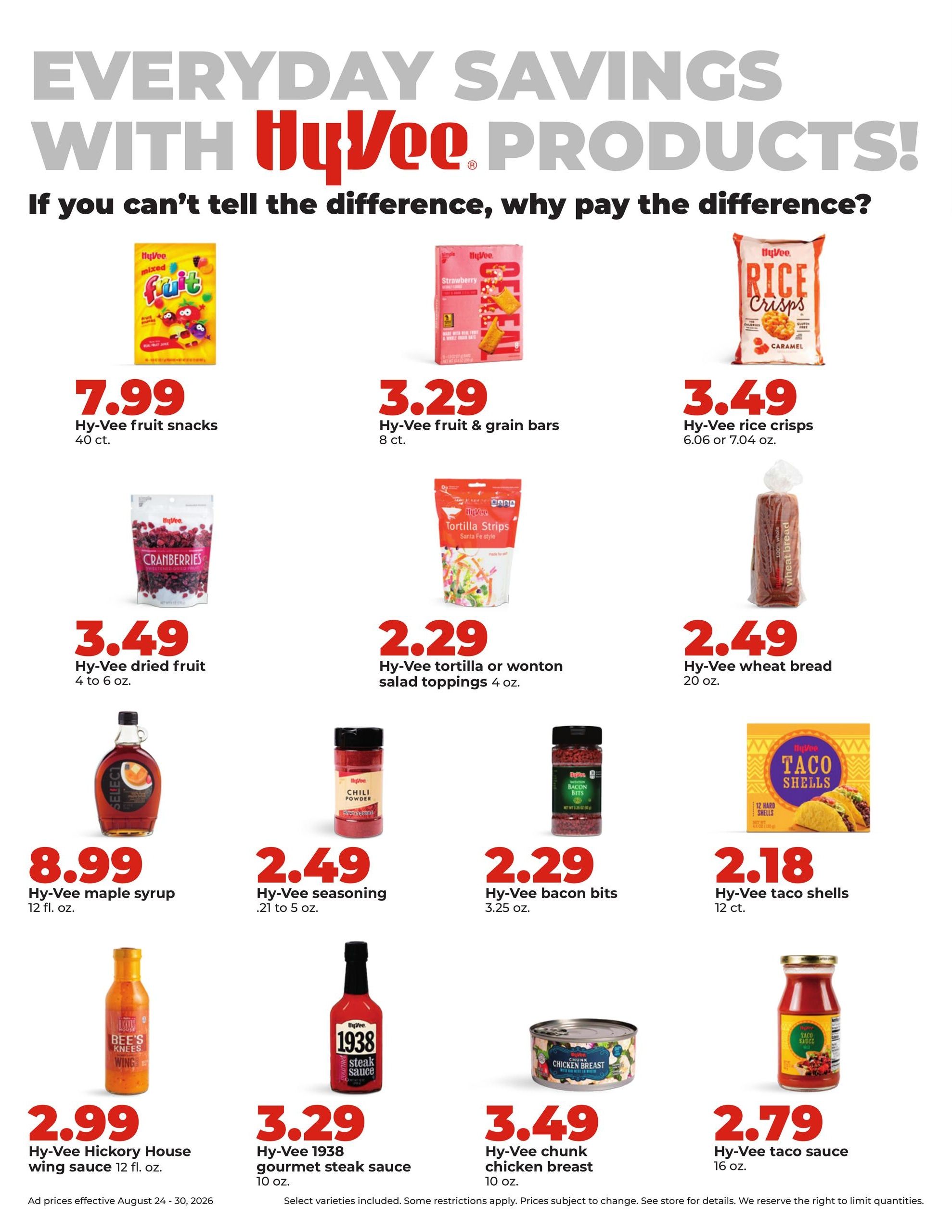 Hy-Vee (Almena Area, KS) Weekly Ad August 24 - 30, 2026