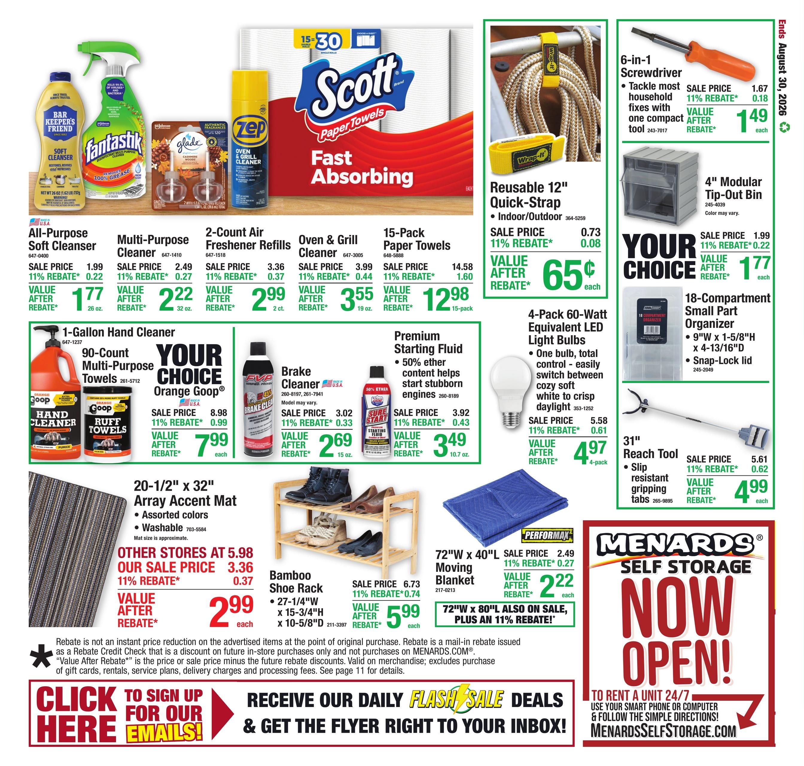 Menards (Marysville Area, OH) 11% Rebate Sale Weekly Ad August 19 - 31, 2026