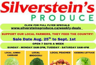Silverstein's Produce Flyer August 25 to September 1