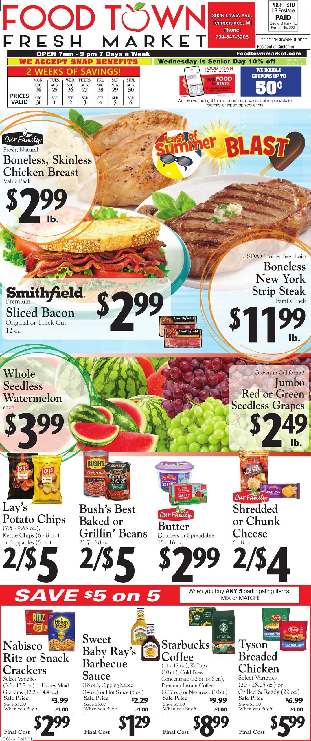 Food Town Temperance (Erie–Temperance Area, MI) Weekly Ad August 24 - September 6, 2026