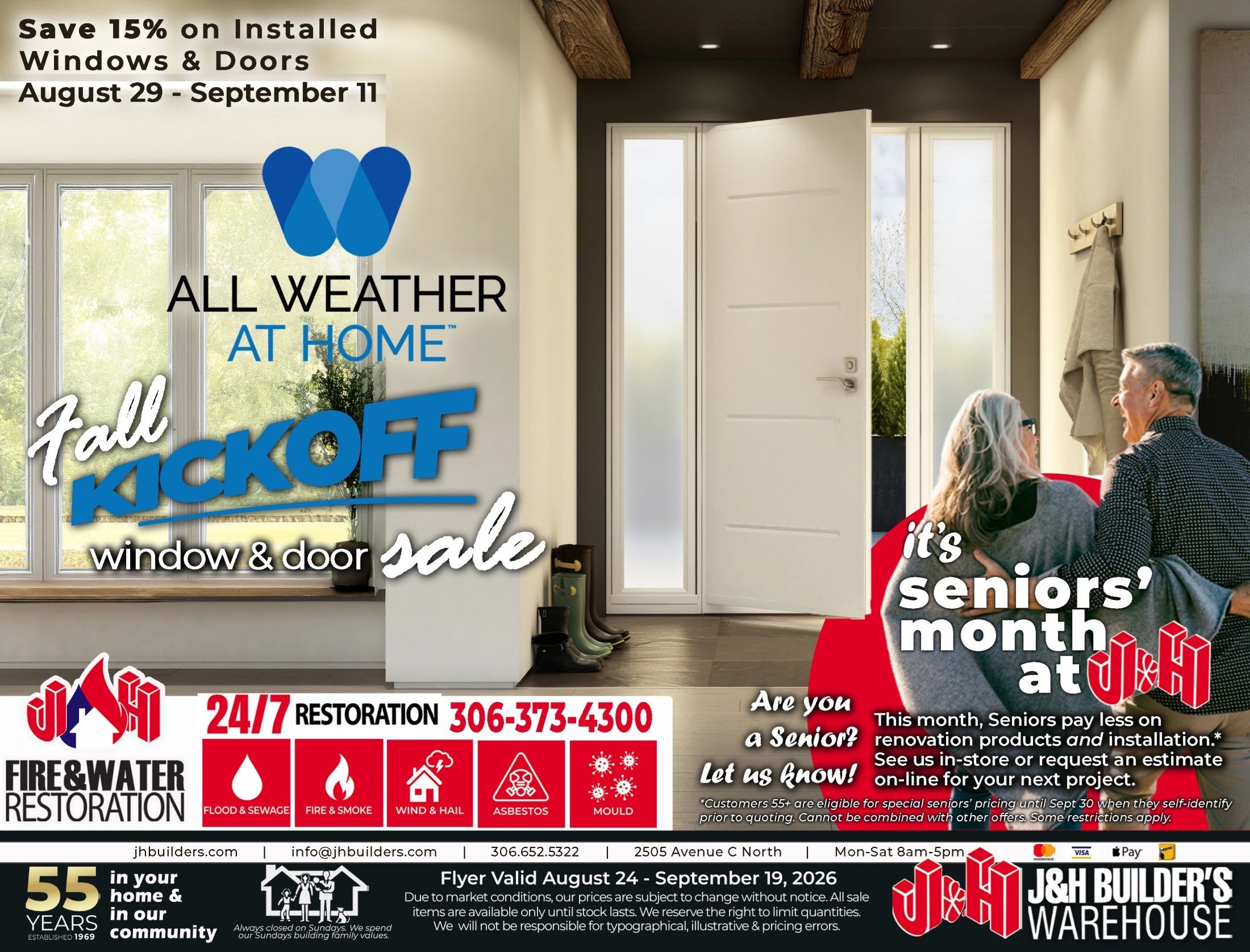 J&H Builder's Warehouse Flyer August 24 to September 19