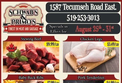 Schwab's & Primo's Flyer August 25 to 31