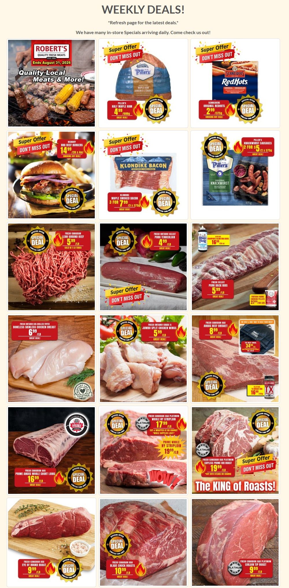 Robert's Quality Fresh Meats Flyer August 24 to 30