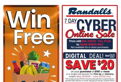 Randalls (Georgetown–Round Rock Area, TX) Weekly Ad August 26 - September 1, 2026