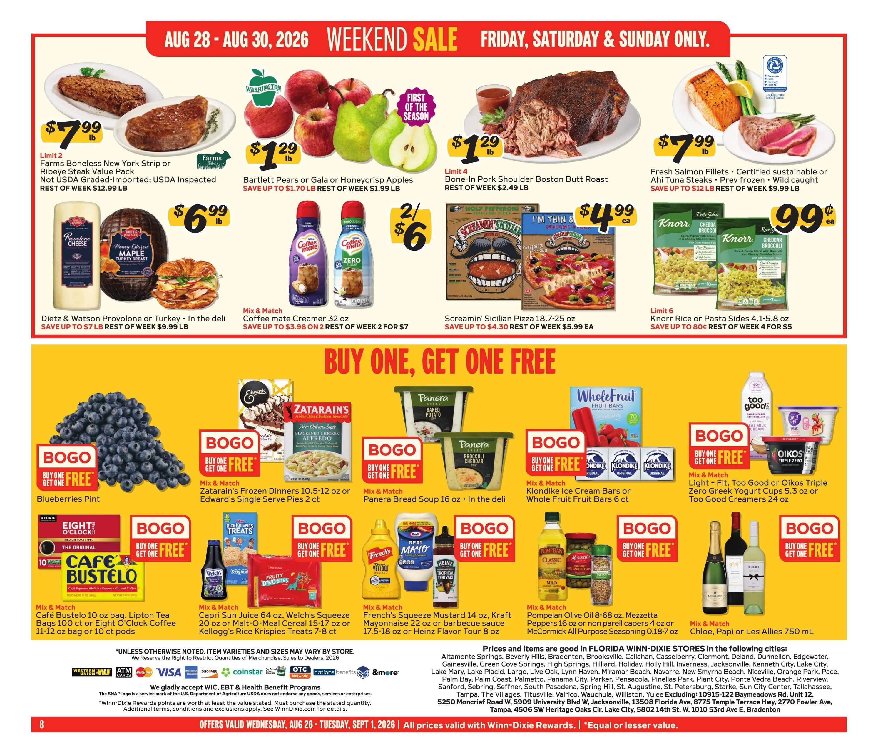 Winn-Dixie (FL, GA) Weekly Ad August 26 - September 1, 2026