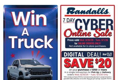 Randalls (Pasadena–Houston Area, TX) Weekly Ad August 26 - September 1, 2026