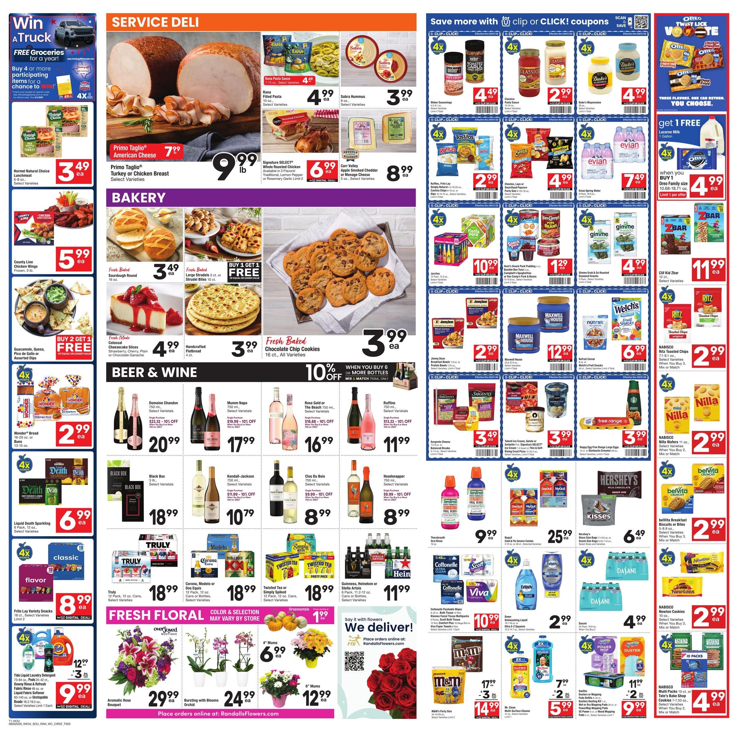 Randalls (Pasadena–Houston Area, TX) Weekly Ad August 26 - September 1, 2026