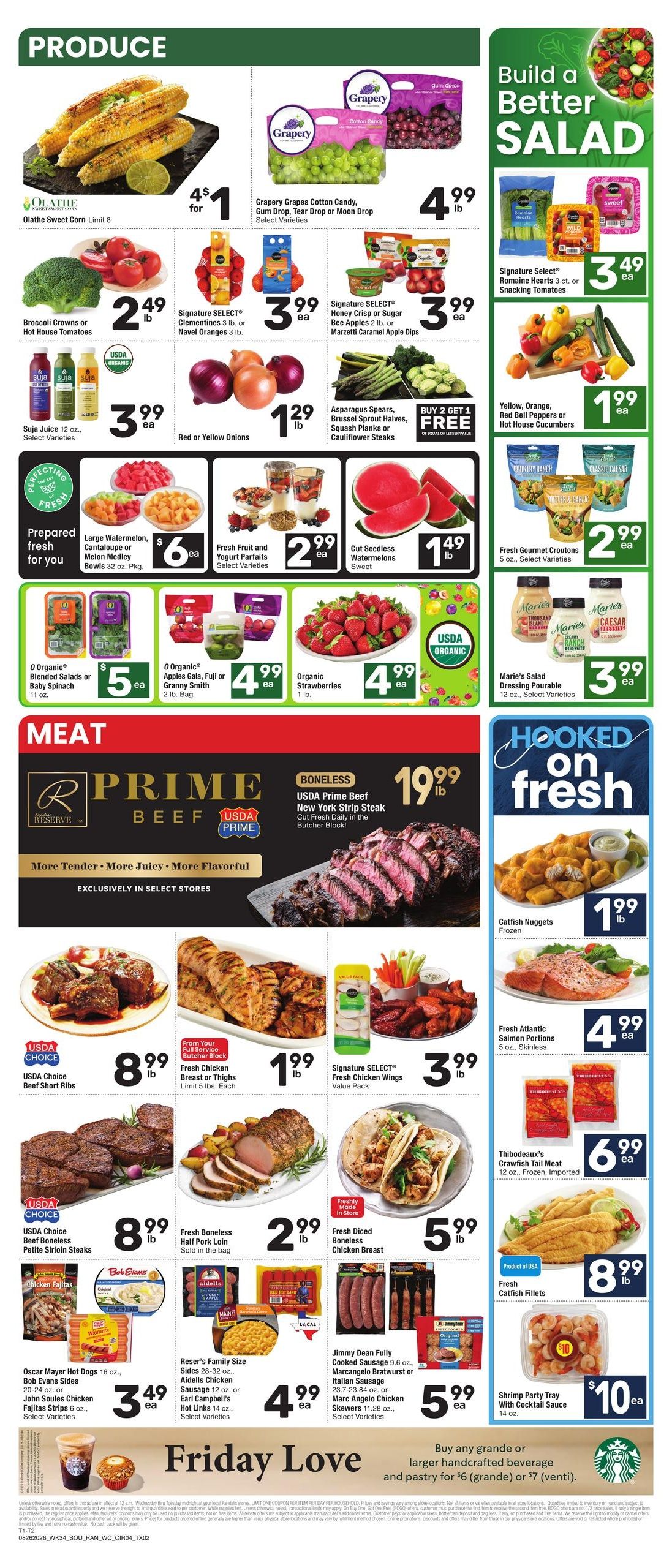 Randalls (Pasadena–Houston Area, TX) Weekly Ad August 26 - September 1, 2026