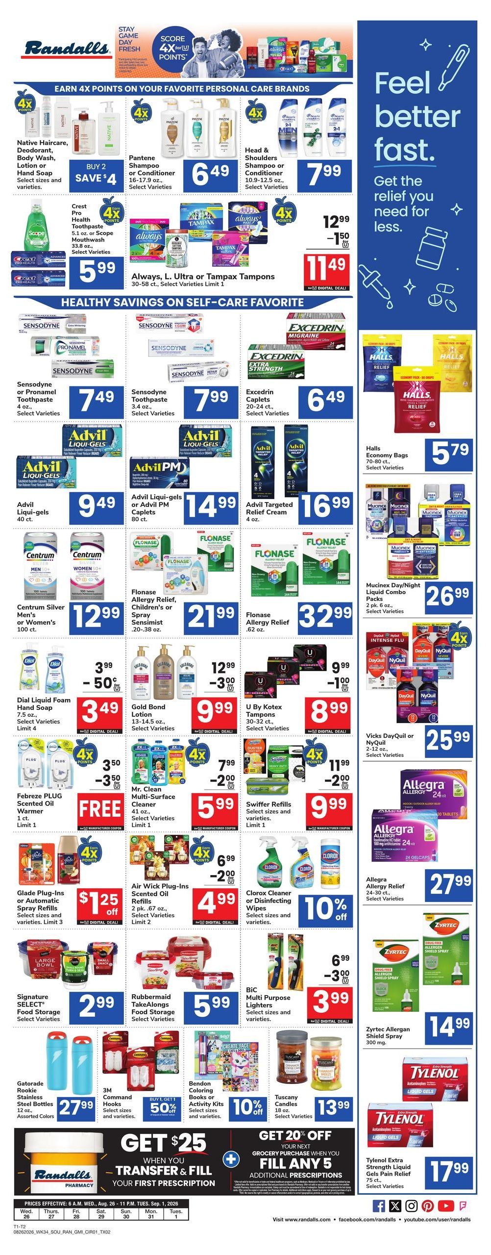 Randalls (Pasadena–Houston Area, TX) Weekly Ad August 26 - September 1, 2026